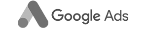 Google Ads landscape logo in greyscale on transparent background