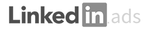 LinkedIn Ads landscape logo in greyscale on transparent background