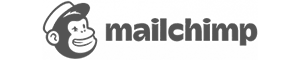 Mailchimp landscape logo in greyscale on transparent background