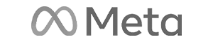 Meta Ads landscape logo in greyscale on transparent background